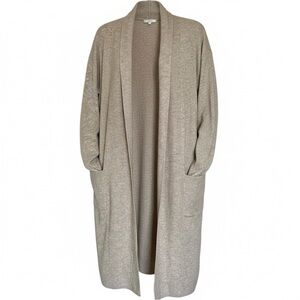 GAP Taupe Lightweight Long Cardigan M Tall | Open Front Duster Sweater Pockets